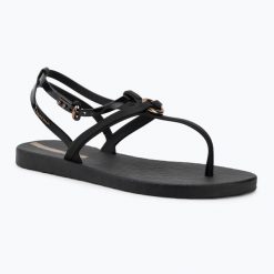 Sandały damskie Ipanema Atena. Czarne sandały damskie Ipanema, bez wzorów, z materiału, bez obcasa, bez zapięcia. Za 149.99 zł.