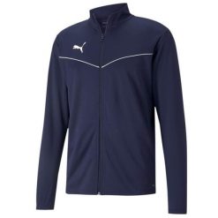 Bluza piłkarska męska Puma teamRISE Training Poly Jacket. Białe bluzy sportowe męskie Puma, m, bez wzorów, bez kaptura, do piłki nożnej. Za 127.54 zł.