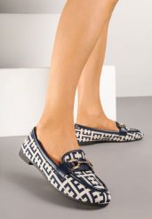 Granatowe Mokasyny z Imitacji Zamszu Zdobione Elegancką Klamerką Nusathia. Niebieskie mokasyny damskie Born2be, z jeansu, eleganckie. Za 59.99 zł.
