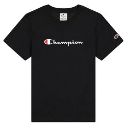 T-shirt Damski Markowy Rękaw. Czarne t-shirty damskie Champion, bez wzorów, casualowe, bez kołnierzyka. Za 143.99 zł.