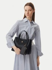 Tommy Hilfiger Torebka Th Icon Mini Satchel AW0AW18722 Czarny. Czarne torebki do ręki damskie Tommy Hilfiger, bez wzorów, ze skóry, bez dodatków. Za 649.99 zł.