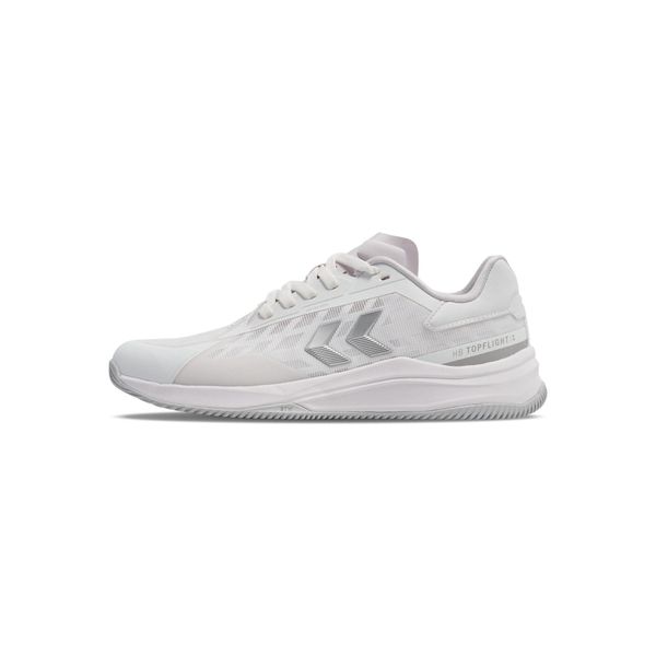 Buty halowe Hummel Topflight Pro. Białe obuwie sportowe damskie Hummel, bez wzorów, do piłki ręcznej. W wyprzedaży za 490.50 zł.