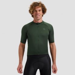Koszulka rowerowa męska Rogelli Essential II. Zielone buty sportowe męskie Rogelli, bez zapięcia, rowerowe. Za 226.99 zł.