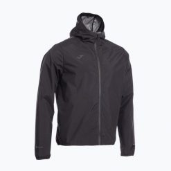 Kurtka do biegania męska Joma R-Night Raincoat. Czarne kurtki męskie Joma, m, bez wzorów, sportowe, bez kaptura. Za 219.99 zł.
