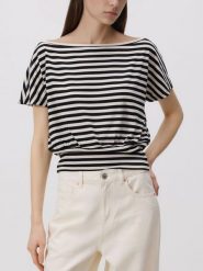 Bluzka ze ściągaczem - wielobarwny. Bluzki damskie Reserved, l, bez wzorów, z dzianiny, bez kołnierzyka, bez ramiączek. Za 69.99 zł.