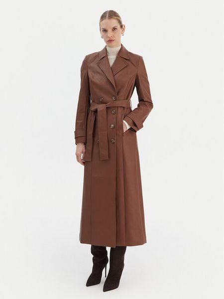 Bardot Płaszcz z imitacji skóry 59899JB5 Brązowy Regular Fit. Brązowe płaszcze damskie Bardot, s, bez wzorów, ze skóry, bez kaptura. Za 1,059.00 zł.