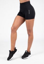 Quincy Bezszwowe Szorty - Czarny. Czarne szorty sportowe damskie GORILLA WEAR, l, bez wzorów, z nylonu, na fitness i siłownię. Za 178.00 zł.