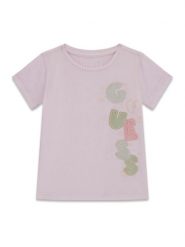 Guess T-Shirt K6GI05 K6YW4 Fioletowy Regular Fit. Fioletowe t-shirty i topy dla dziewczynek Guess, z aplikacjami, z bawełny, bez ramiączek. Za 74.99 zł.