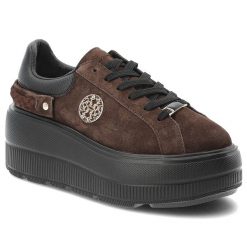 Sneakersy damskie S.Barski, sneakersy ze skóry zamszowej gruba podeszwa platforma sznurowane styl casual, brązowe, LR61-7094. Brązowe półbuty damskie S.BARSKI, bez wzorów, ze skóry, casualowe, bez obcasa, na platformie, bez zapięcia. Za 239.00 zł.