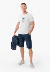 Szorty jeansowe, Regular Fit, E-CARST. Niebieskie krótkie spodenki sportowe męskie Volcano, m, bez wzorów, z dresówki. Za 159.99 zł.