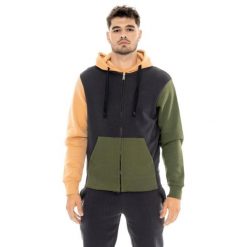 Bluza Herren-Winter-Kapuzens z Reißverschluss, Leone 1947 Color Block. Szare bluzy męskie LEONE 1947 APPAREL, bez wzorów, z bawełny, bez kaptura, na fitness i siłownię. W wyprzedaży za 191.56 zł.