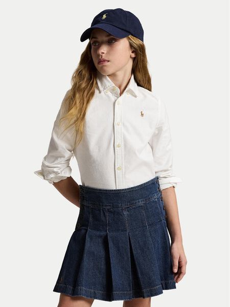 Polo Ralph Lauren Koszula 313929954004 Biały Regular Fit. Białe bluzki dla dziewczynek Polo Ralph Lauren, bez wzorów, z bawełny, bez ramiączek. Za 439.99 zł.