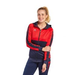 Kurtka treningowa z kapturem dla kobiet Erima Six Wings. Czerwone bluzy sportowe damskie Erima, m, bez wzorów, z materiału, z kapturem, do piłki ręcznej. W wyprzedaży za 239.00 zł.