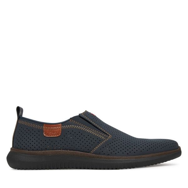 Półbuty Rieker. Niebieskie półbuty na co dzień męskie Rieker, bez zapięcia. Za 286.99 zł.