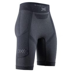 Spodenki biegowe damskie X-Bionic Xceed Run Short Tights szaro-czarne. Czarne szorty sportowe damskie X Bionic, l, bez wzorów, z materiału, biznesowe, do biegania. Za 379.99 zł.