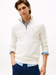 Tommy Hilfiger Sweter z zawartością kaszmiru Mężczyźni Bawełna biały, XXL. Białe swetry przez głowę męskie Tommy Hilfiger, m, bez wzorów, z bawełny, bez kołnierzyka. Za 569.95 zł.