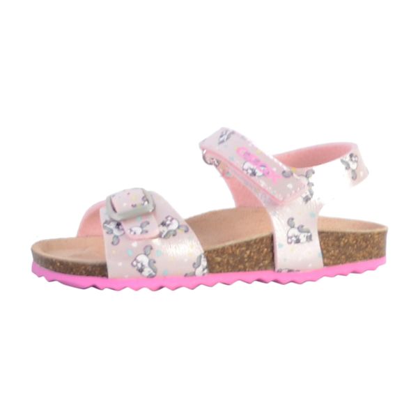 Sandały GEOX B SANDAL CHALKI GIRL Rose. Czerwone sandały damskie Geox, bez wzorów, z syntetyku, bez obcasa, bez zapięcia. Za 105.99 zł.