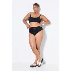 Damskie Figi od bikini wysoki stan cekiny. Czarne bikini damskie Ulla Popken, plus size, bez wzorów, plus size. Za 123.99 zł.