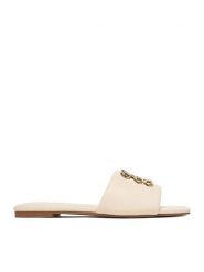 Nine West Klapki CEO-SMRL393663-02 Écru. Białe klapki damskie Nine West, bez wzorów, z materiału, bez obcasa. Za 169.99 zł.