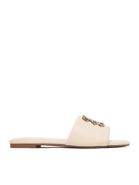 Nine West Klapki CEO-SMRL393663-02 Écru. Białe klapki damskie Nine West, bez wzorów, z materiału, bez obcasa. Za 117.99 zł.