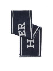 Tommy Hilfiger Szalik Monotype Scarf AM0AM11738 Granatowy. Niebieskie rękawiczki męskie Tommy Hilfiger, bez wzorów, z wełny. Za 339.99 zł.