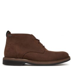 Trzewiki Clarks. Brązowe botki męskie Clarks, bez wzorów, bez zapięcia. Za 659.99 zł.