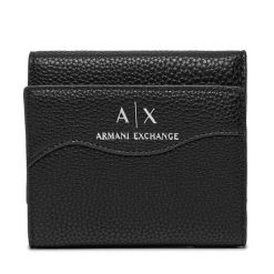 Portfel Armani Exchange. Czarne portfele damskie Armani Exchange, bez wzorów. Za 299.99 zł.