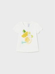 Mayoral T-Shirt 1014 Biały Regular Fit. Białe t-shirty i topy dla dziewczynek Mayoral, bez wzorów, z bawełny, bez ramiączek. Za 49.99 zł.