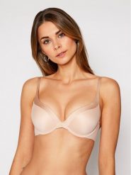 Triumph Biustonosz push-up Body Make-Up Soft Touch 10205991 Beżowy. Brązowe biustonosze Triumph, bez wzorów, z syntetyku. Za 119.99 zł.