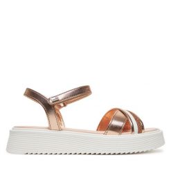 Sandały Tommy Hilfiger. Czerwone sandały dziewczęce Tommy Hilfiger, bez zapięcia. Za 249.99 zł.