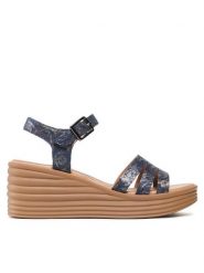 Clara Barson Sandały WS155-03 Granatowy. Niebieskie sandały damskie Clara Barson, bez wzorów, z materiału, bez obcasa, na koturnie, bez zapięcia. Za 63.99 zł.