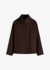 Sweter z golfem. Białe swetry damskie bonprix, bez wzorów, bez kołnierzyka, bez ramiączek, bez kaptura. Za 124.99 zł.