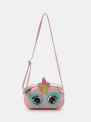 Torebka na ramię z ruchomymi oczami i motywem jednorożca - różowy. Czerwone torby i plecaki dziecięce Sinsay. Za 59.99 zł.