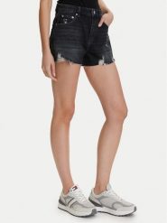 Tommy Jeans Szorty jeansowe DW0DW22687 Czarny Regular Fit. Czarne szorty damskie Tommy Jeans, bez wzorów, z bawełny. Za 329.99 zł.