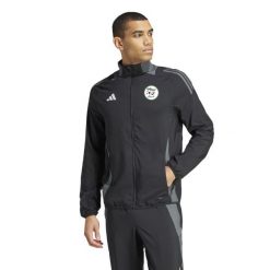 Bluza dresowa Prematch Algérie 2025. Czarne bluzy męskie Adidas, m, bez wzorów, z dresówki, bez kaptura, na fitness i siłownię. Za 301.50 zł.