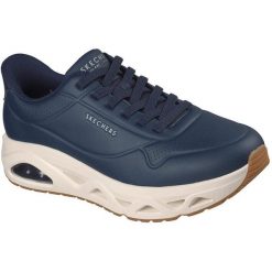 Buty sportowe męskie Skechers Uno Glide step Glide On Air. Niebieskie buty sportowe męskie Skechers, ze skóry ekologicznej, bez zapięcia, na fitness i siłownię. Za 590.00 zł.