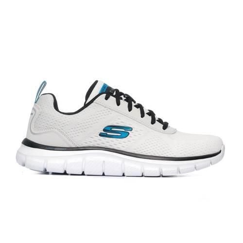 Buty do chodzenia męskie Skechers Track-ripkent. Białe buty sportowe męskie Skechers, z materiału, bez zapięcia, na fitness i siłownię. Za 229.00 zł.