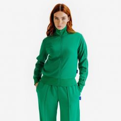 Bluza dresowa damska Heritage. Białe bluzy damskie Decathlon, s, bez wzorów, z dresówki, bez kaptura. Za 119.99 zł.