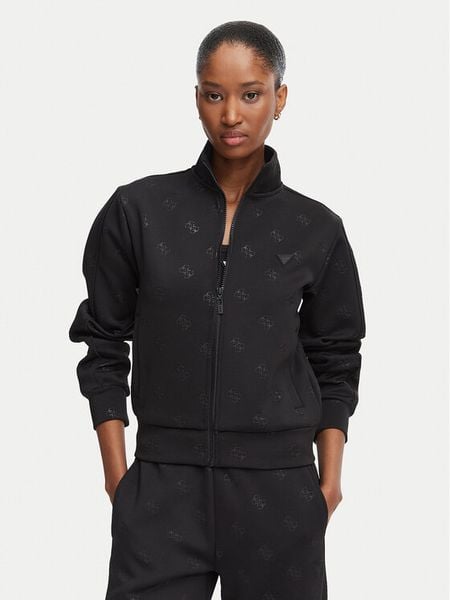 Guess Bluza V6YQ12 K4297 Czarny Regular Fit. Czarne bluzy damskie Guess, xxs, z aplikacjami, bez kaptura. Za 344.99 zł.