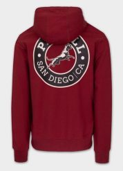 Bluza męska Pitbull z kapturem SAN DIEGO CA. Czerwone bluzy męskie PITBULL, m, bez wzorów, z bawełny, z kapturem. Za 189.99 zł.