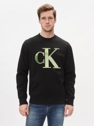 Calvin Klein Jeans Bluza Monologo J30J325028 Czarny Regular Fit. Czarne bluzy męskie Calvin Klein Jeans, m, bez wzorów, z jeansu, bez kaptura. Za 359.99 zł.
