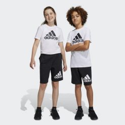 Essentials Big Logo Cotton Shorts. Białe szorty sportowe damskie Adidas, m, bez wzorów, z bawełny, klasyczne, z standardowym stanem, na jogę i pilates. Za 109.00 zł.