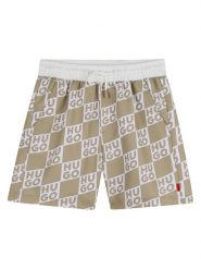 HUGO Szorty kąpielowe G00979 D Beżowy Regular Fit. Brązowe kąpielówki dla chłopców Hugo, bez wzorów, z syntetyku. Za 329.99 zł.