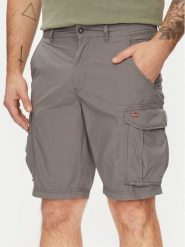 Napapijri Szorty materiałowe Noto 2.0 NP0A4HOQ Szary Regular Fit. Szare szorty męskie Napapijri, m, bez wzorów, z bawełny. Za 249.99 zł.