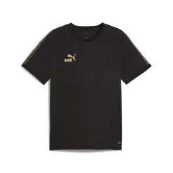 Męska koszulka piłkarska KINGtouch PUMA Black Gold. Czarne koszulki sportowe męskie Puma, m, bez wzorów, bez kołnierzyka, bez ramiączek, do piłki nożnej. Za 179.00 zł.