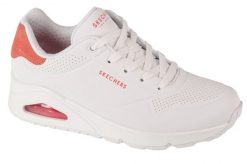 Buty sportowe Sneakersy damskie, Skechers Uno - Pop Back. Białe obuwie sportowe damskie Skechers, bez wzorów, z materiału, trekkingowe. Za 417.00 zł.