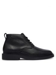 Calvin Klein Trzewiki Sq Rubber Desert Boot Lth HM0HM02352 Czarny. Czarne botki męskie Calvin Klein, bez wzorów, ze skóry, bez zapięcia. Za 749.99 zł.