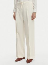 Marella Spodnie materiałowe Alloro 2613131115 Écru Regular Fit. Białe spodnie materiałowe damskie Marella, bez wzorów, ze lnu. Za 1,069.00 zł.