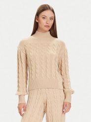 Guess Golf W5BR30 Z1192 Beżowy Relaxed Fit. Brązowe swetry damskie Guess, xxl, z aplikacjami, z syntetyku, bez kołnierzyka, bez ramiączek, bez kaptura. Za 475.00 zł.