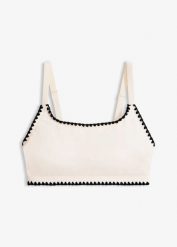Biustonosz bikini bustier z haftem. Zielone bikini damskie bonprix, bez wzorów. Za 79.99 zł.